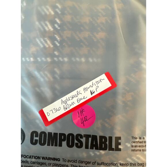 Appleseeds Mock Neck Sweater Women's Petite Large Brown‎ Navy Houndstooth (0736) - Picture 10 of 10